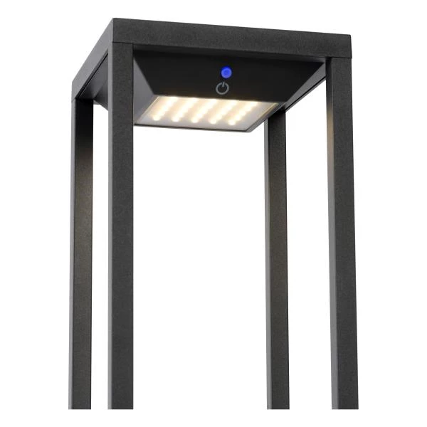 Lucide TENSO SOLAR - Borne extérieur - LED - 1x2,2W 3000K - IP54Détecteur De Mouvement & Jour/Nuit - Anthracite - DETAIL 2